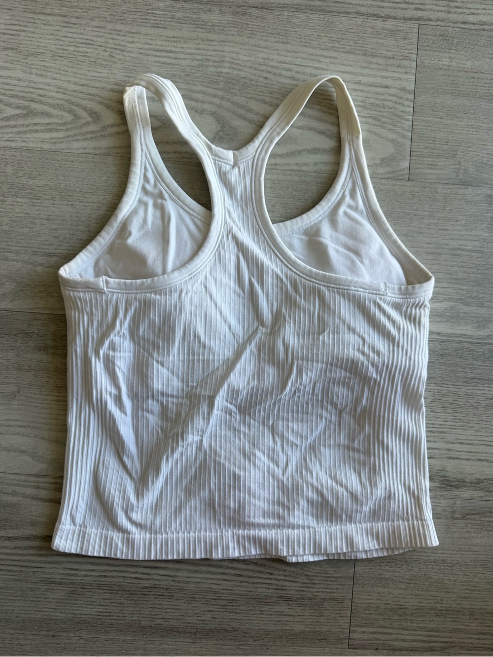White Ribbed Racerback Tank Top - Brand - Picture 2 of 4